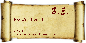 Bozsán Evelin névjegykártya